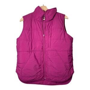 Zella Puffer Vest Womens Size Medium Magenta Pink Pockets Quilted Campcore
